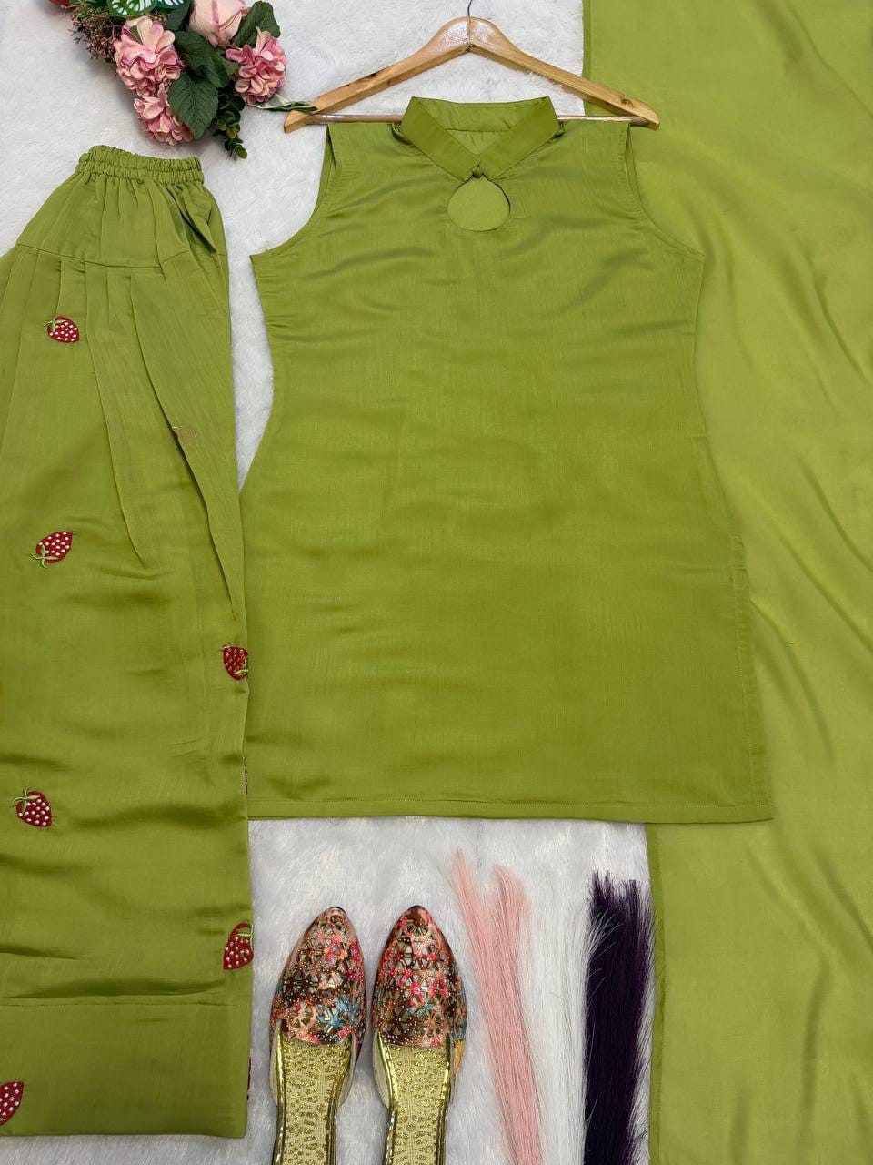 Designer Party Wear Look top with farshi salwar