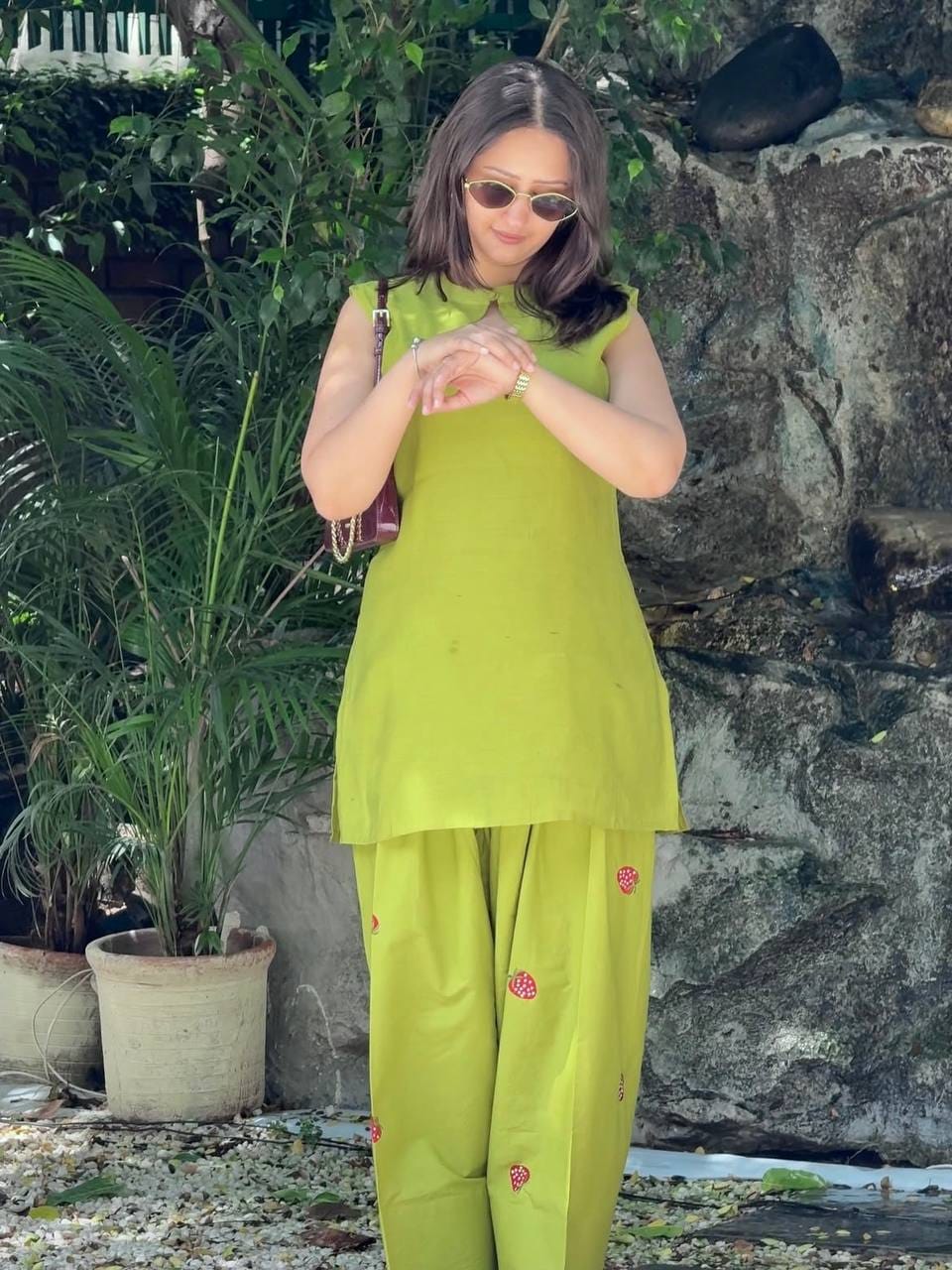 Designer Party Wear Look top with farshi salwar