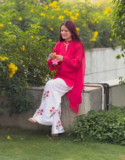 Designer Party Wear Look top with Plazo Pant
