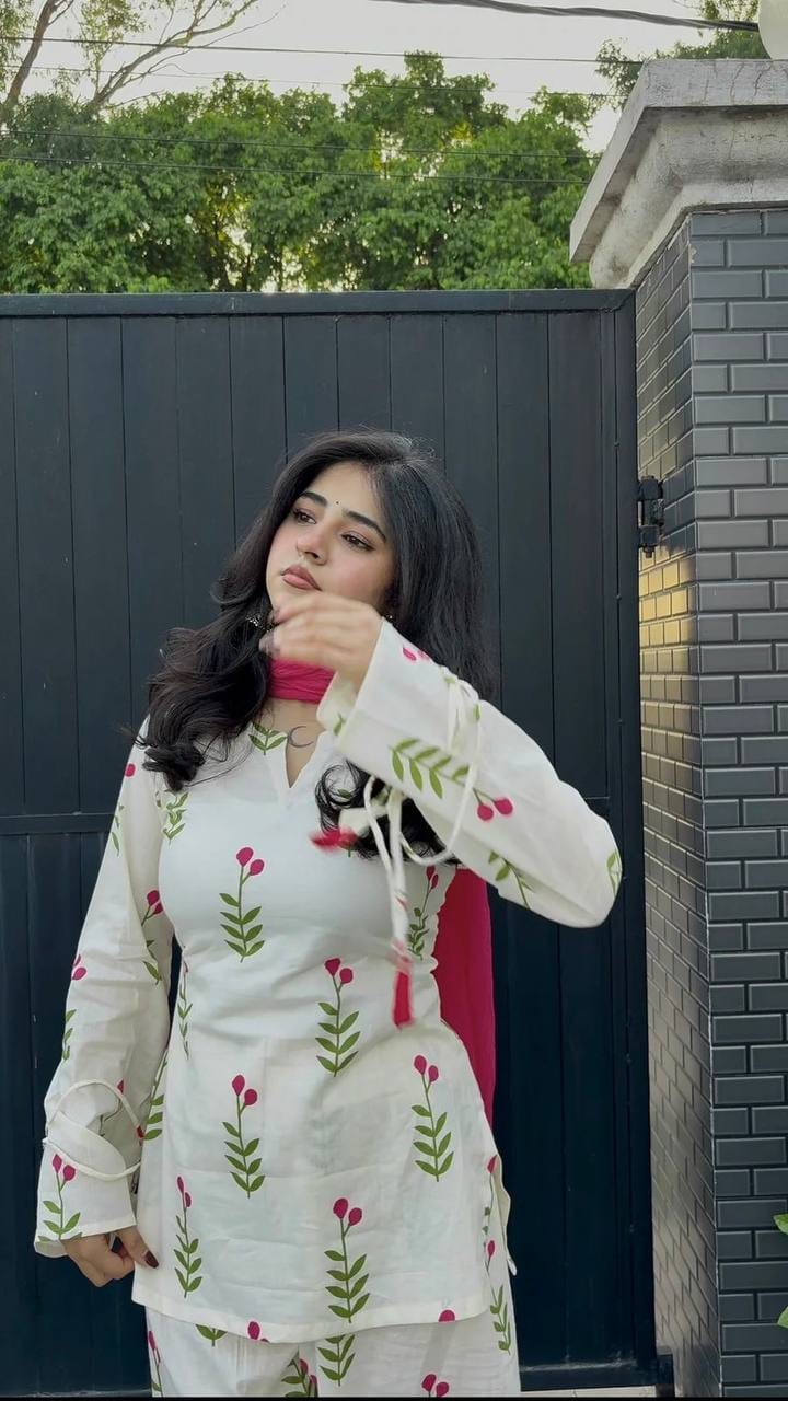 FANCY DESIGN COLLECTION 3 PIECE FANCY TOP WITH FARSHI SALWAR AND BEAUTIFUL DUPATTA