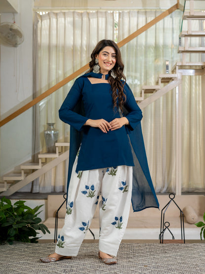 Designer Party Wear Look top with farshi salwar