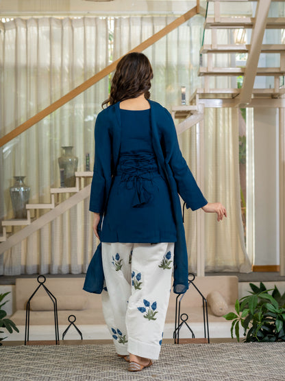 Designer Party Wear Look top with farshi salwar
