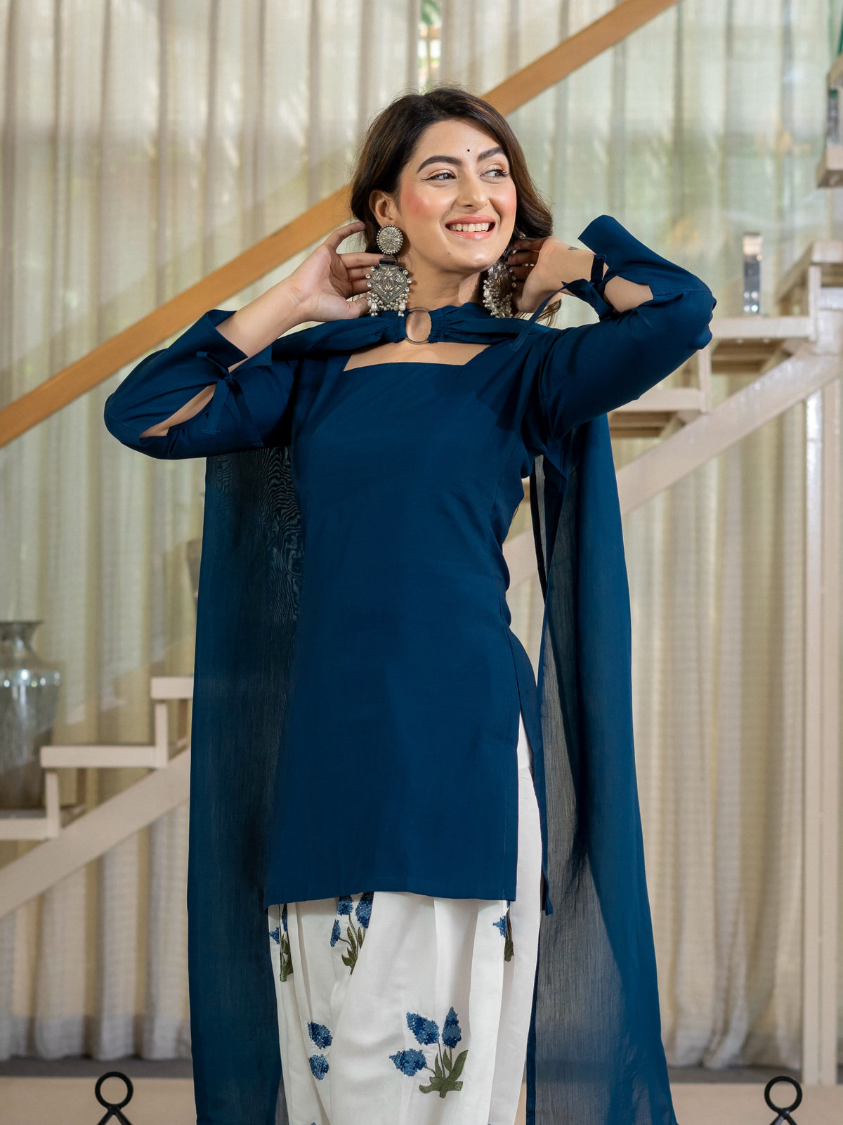 Designer Party Wear Look top with farshi salwar