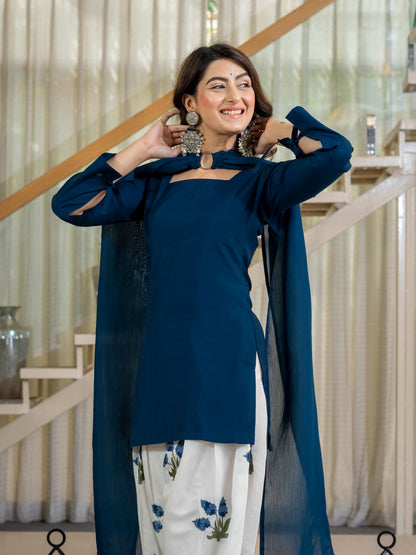 Designer Party Wear Look top with farshi salwar