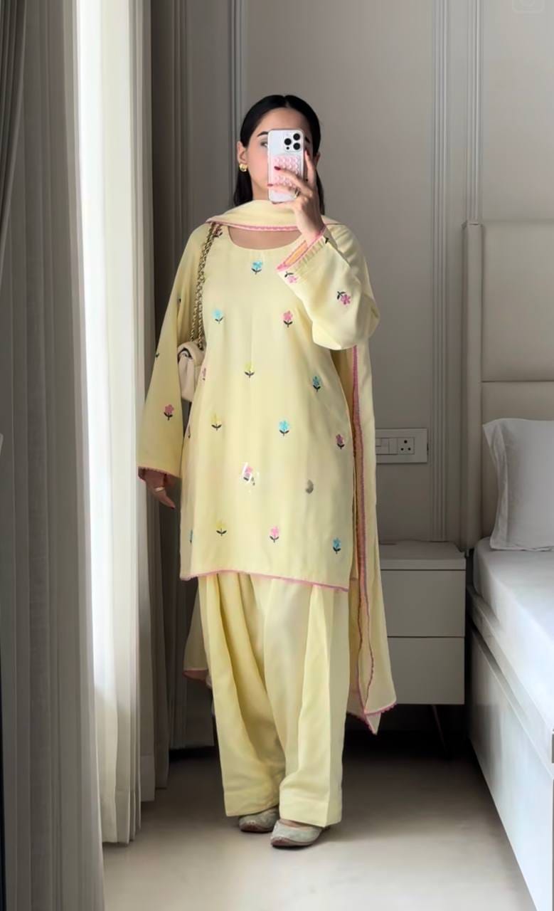 Designer Party Wear Look top with farshi salwar