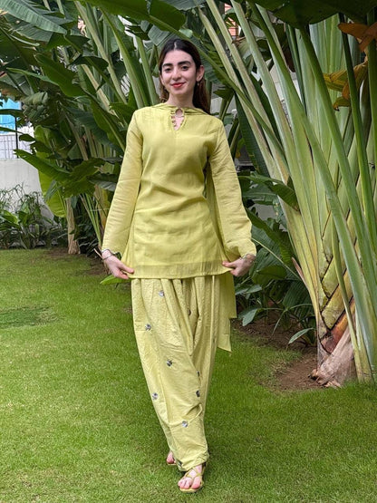 Designer Party Wear Look top with farshi salwar