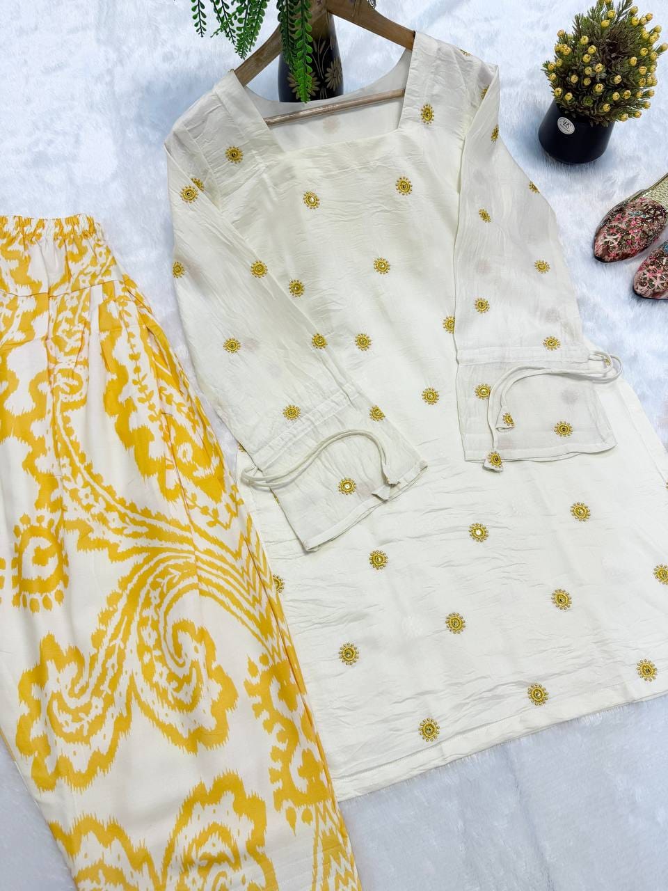 Designer Party Wear Look top with farshi salwar