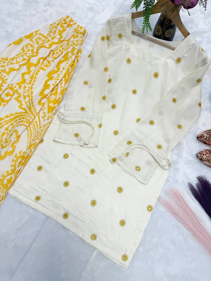 Designer Party Wear Look top with farshi salwar