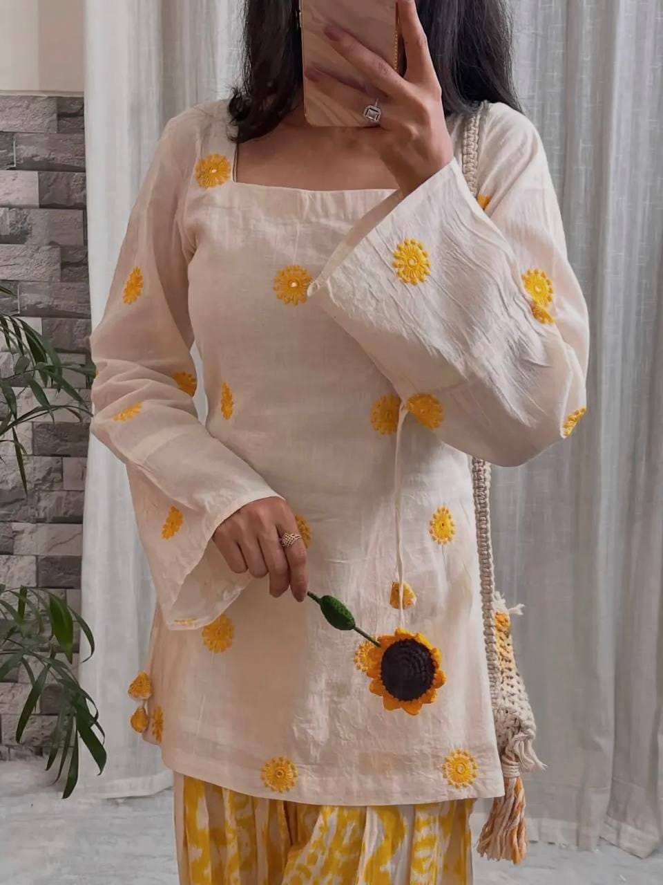Designer Party Wear Look top with farshi salwar