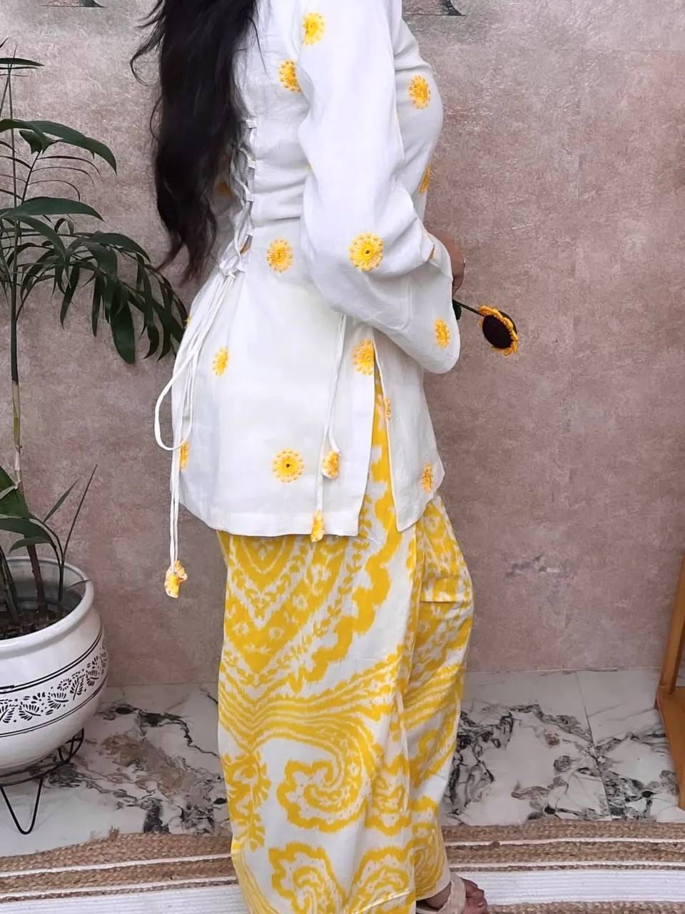 Designer Party Wear Look top with farshi salwar