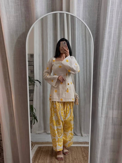 Designer Party Wear Look top with farshi salwar