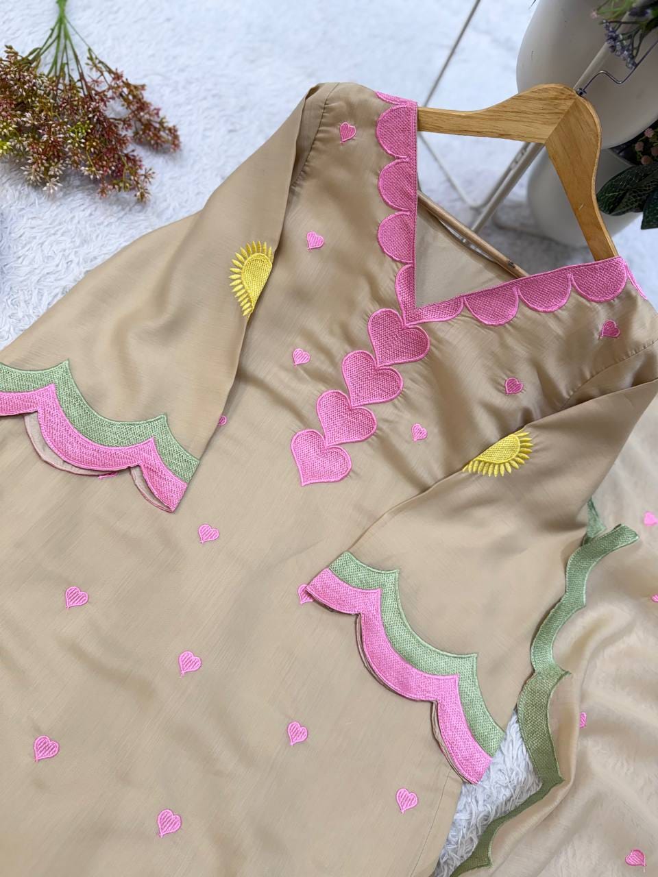 DESIGNER EMBROIDERED WORKED TOP SALWAAR WITH DUPATTA