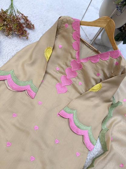 DESIGNER EMBROIDERED WORKED TOP SALWAAR WITH DUPATTA