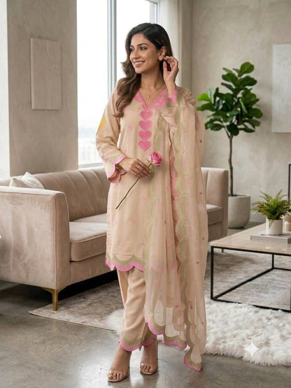 DESIGNER EMBROIDERED WORKED TOP SALWAAR WITH DUPATTA