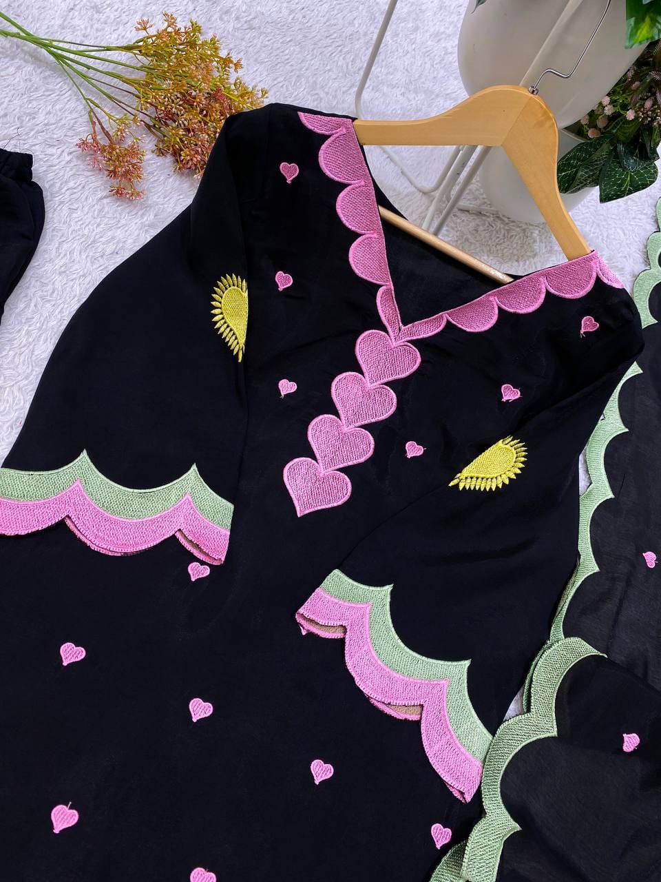 DESIGNER EMBROIDERED WORKED TOP SALWAAR WITH DUPATTA
