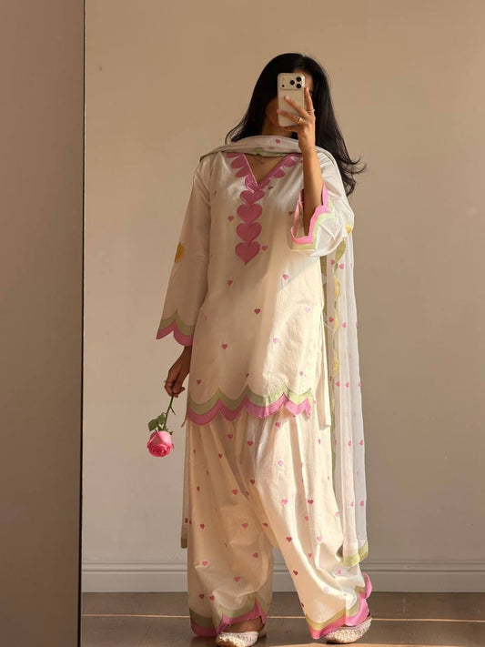 DESIGNER EMBROIDERED WORKED TOP SALWAAR WITH DUPATTA