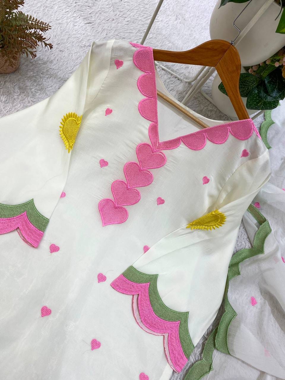 DESIGNER EMBROIDERED WORKED TOP SALWAAR WITH DUPATTA