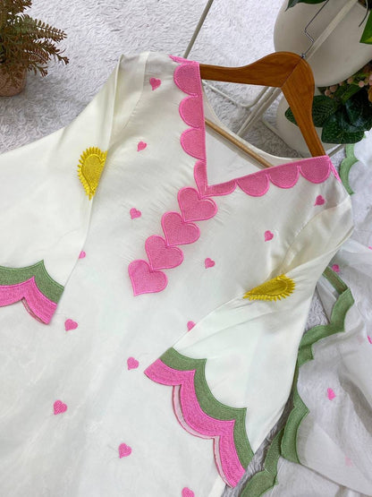 DESIGNER EMBROIDERED WORKED TOP SALWAAR WITH DUPATTA