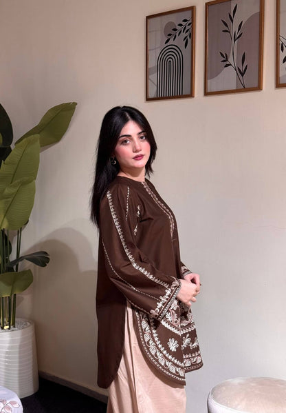 Designer Party Wear Look Roman Silk & Farshi Palazzo Set