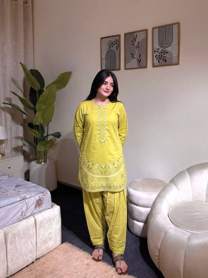 Designer Party Wear Look Roman Silk & Farshi Palazzo Set