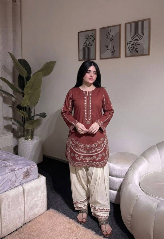 Designer Party Wear Look Roman Silk & Farshi Palazzo Set
