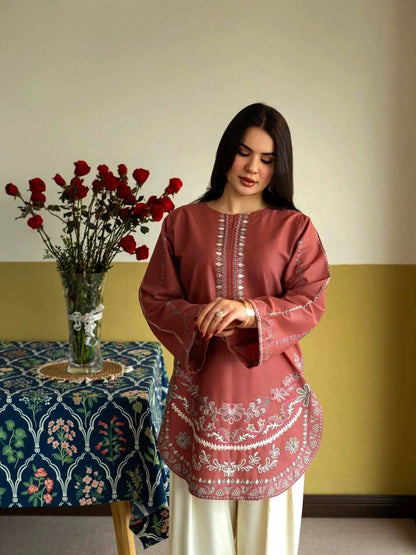 Designer Party Wear Look Roman Silk & Farshi Palazzo Set