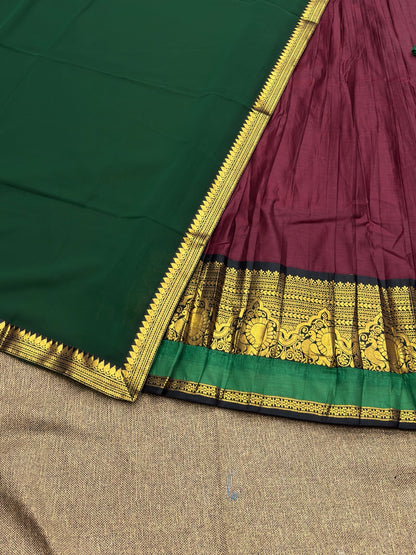 South Indian Kanchi Cotton Half Saree Lehenga Choli Set