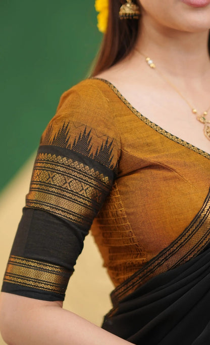 South Indian Kanchi Cotton Half Saree Lehenga Choli Set