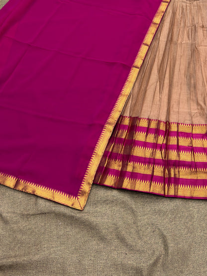 South Indian Kanchi Cotton Half Saree Lehenga Choli Set