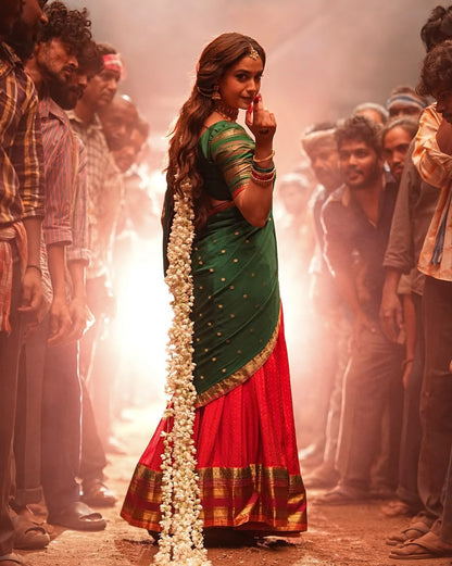 South Indian Soft Silk Half Saree Lehenga Choli Set