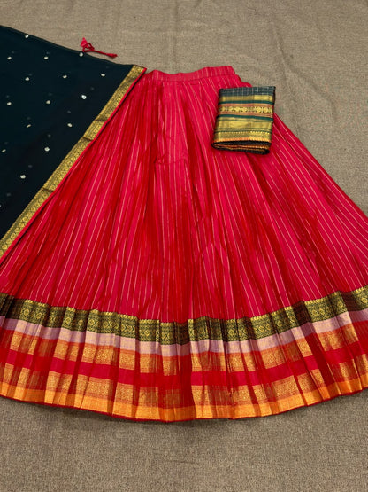 South Indian Soft Silk Half Saree Lehenga Choli Set