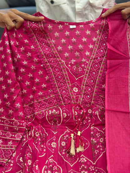 PURE COTTON 60 60 ANARKALI KURTI SET