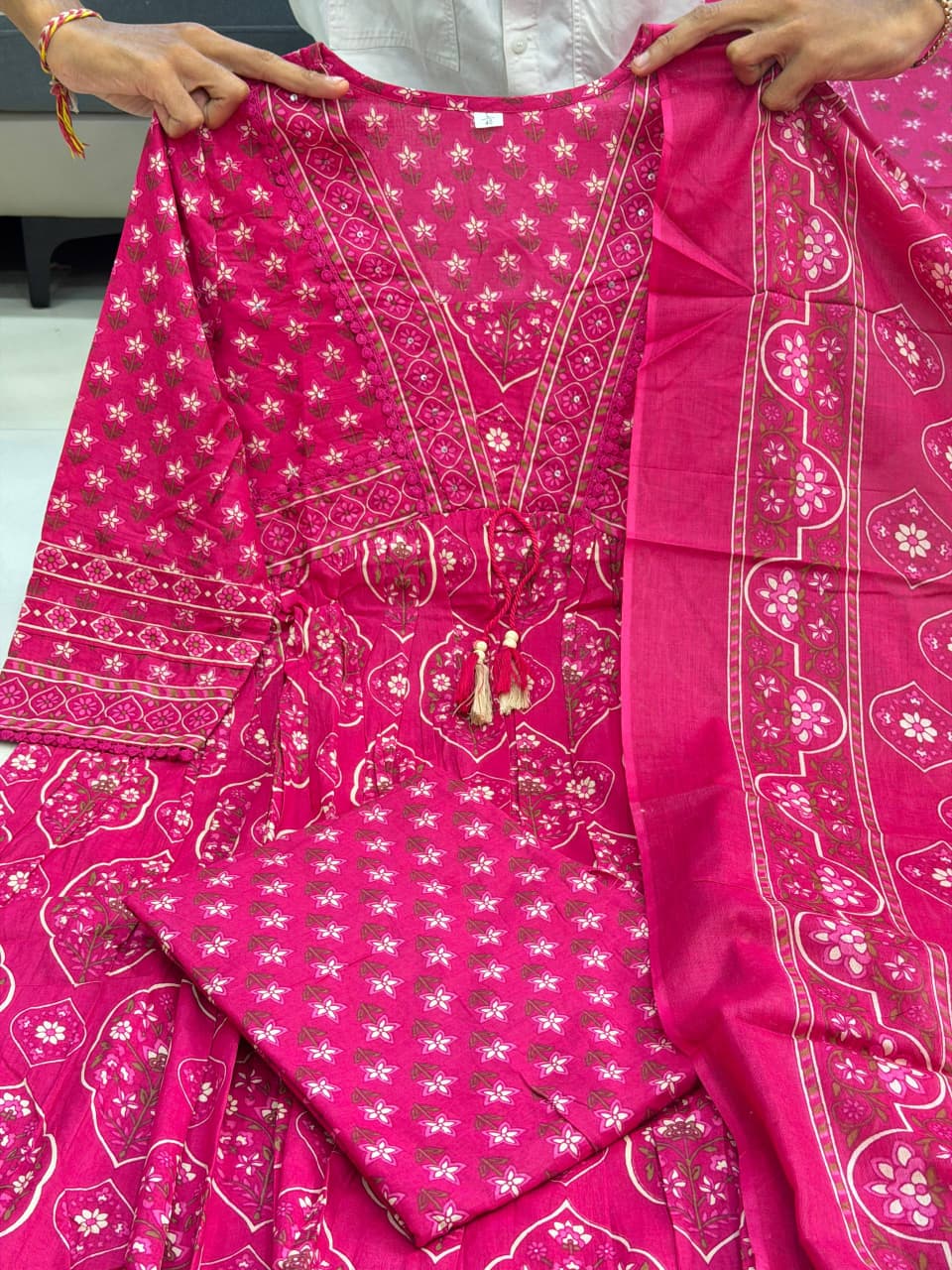 PURE COTTON 60 60 ANARKALI KURTI SET