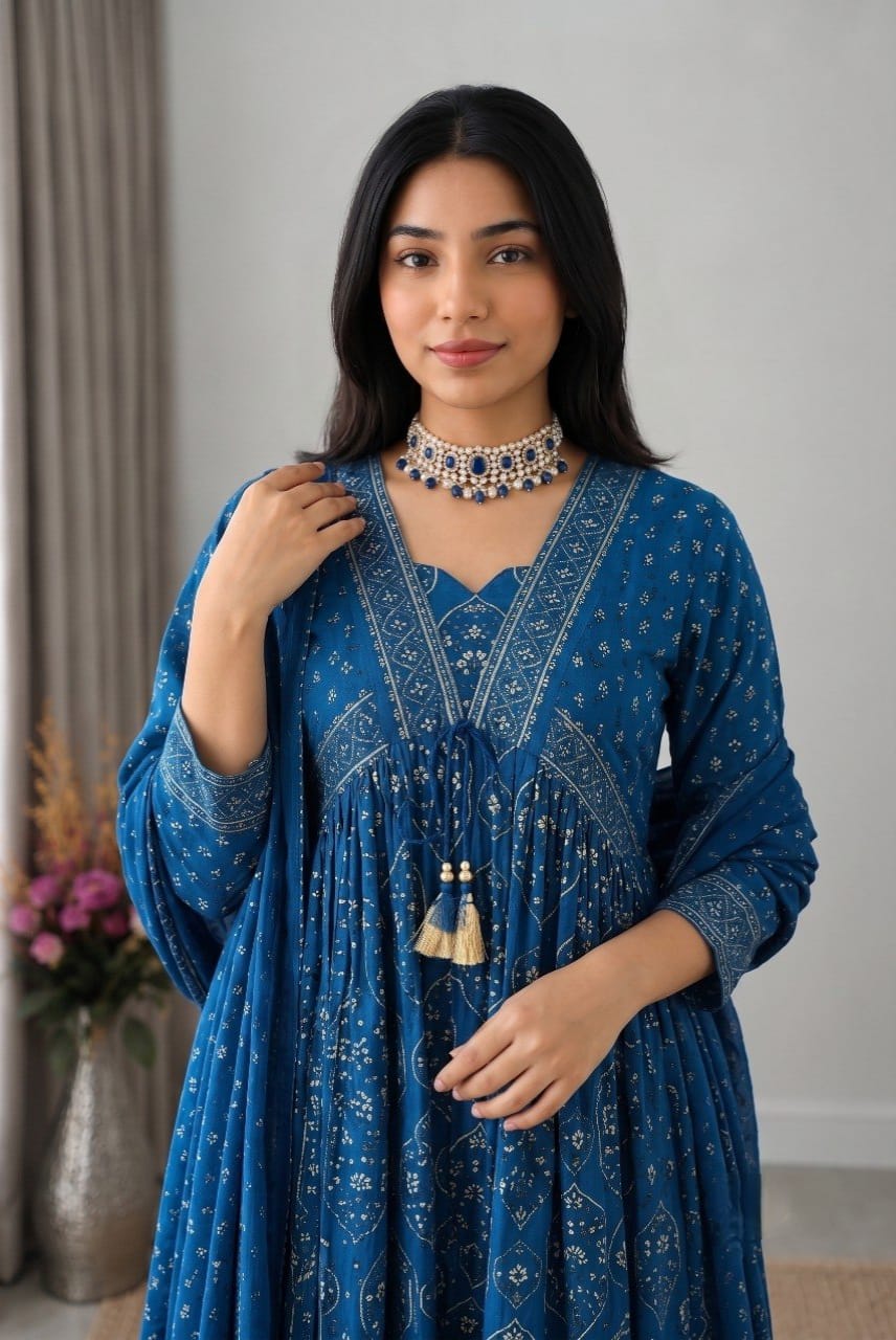 PURE COTTON 60 60 ANARKALI KURTI SET