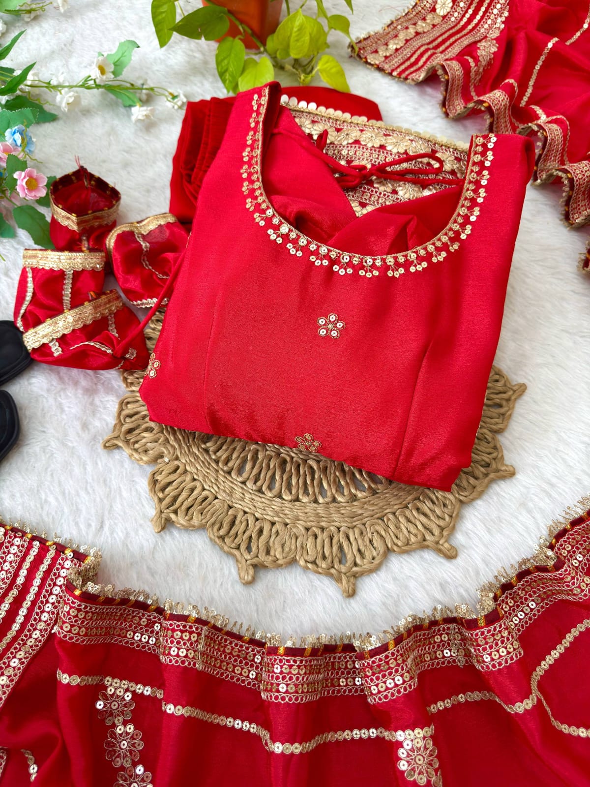 Red color Gold Zari and Sequence and Embroidery work Party Wear Designer Anarkali Gown