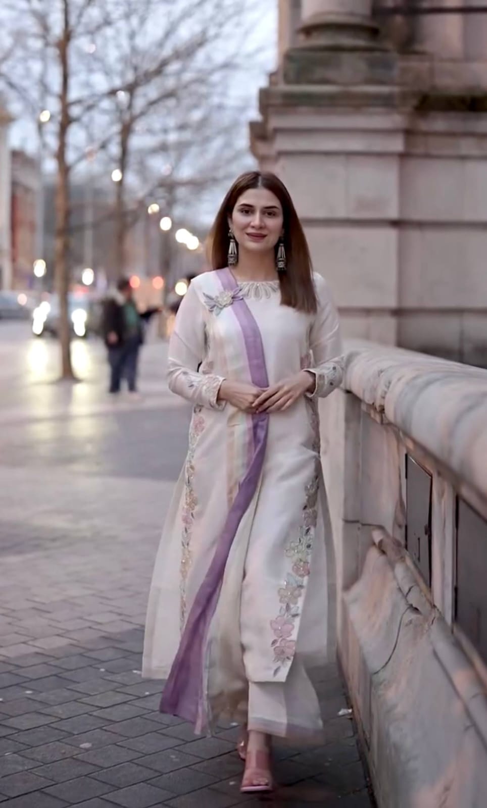 Designer Party Wear Look Pur Satin Rayon Over Size Long Kaftan & Bottom With Dupatta set