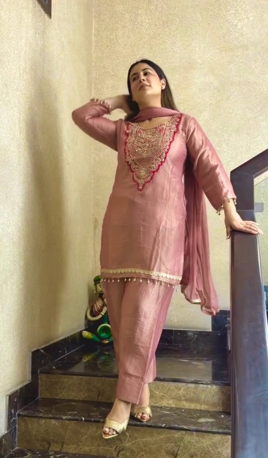 Designer Party Wear & Festival Look Pur Tissue Salsa Three Piece set