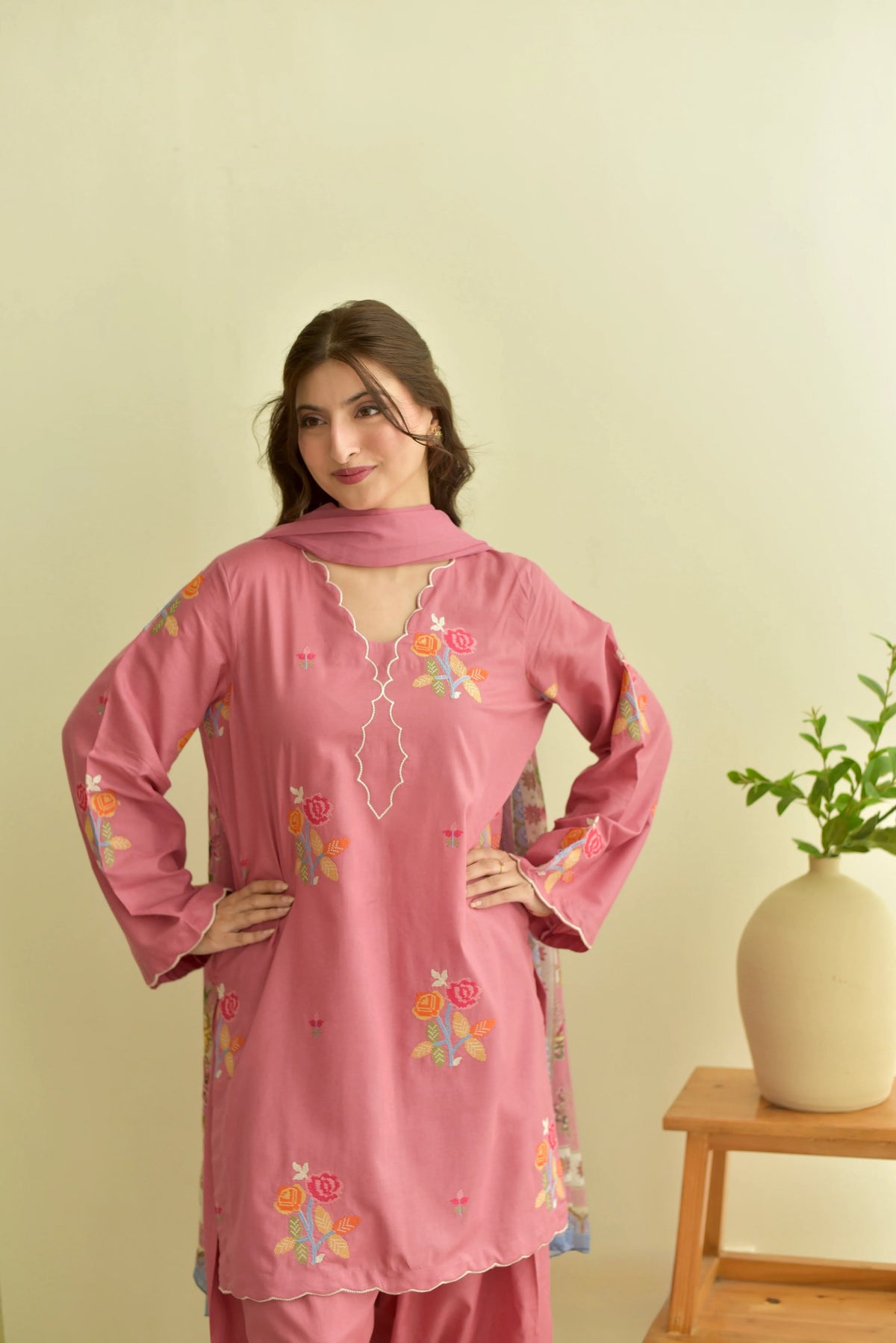 Designer Party Wear Kurti Plazzo With Dupatta