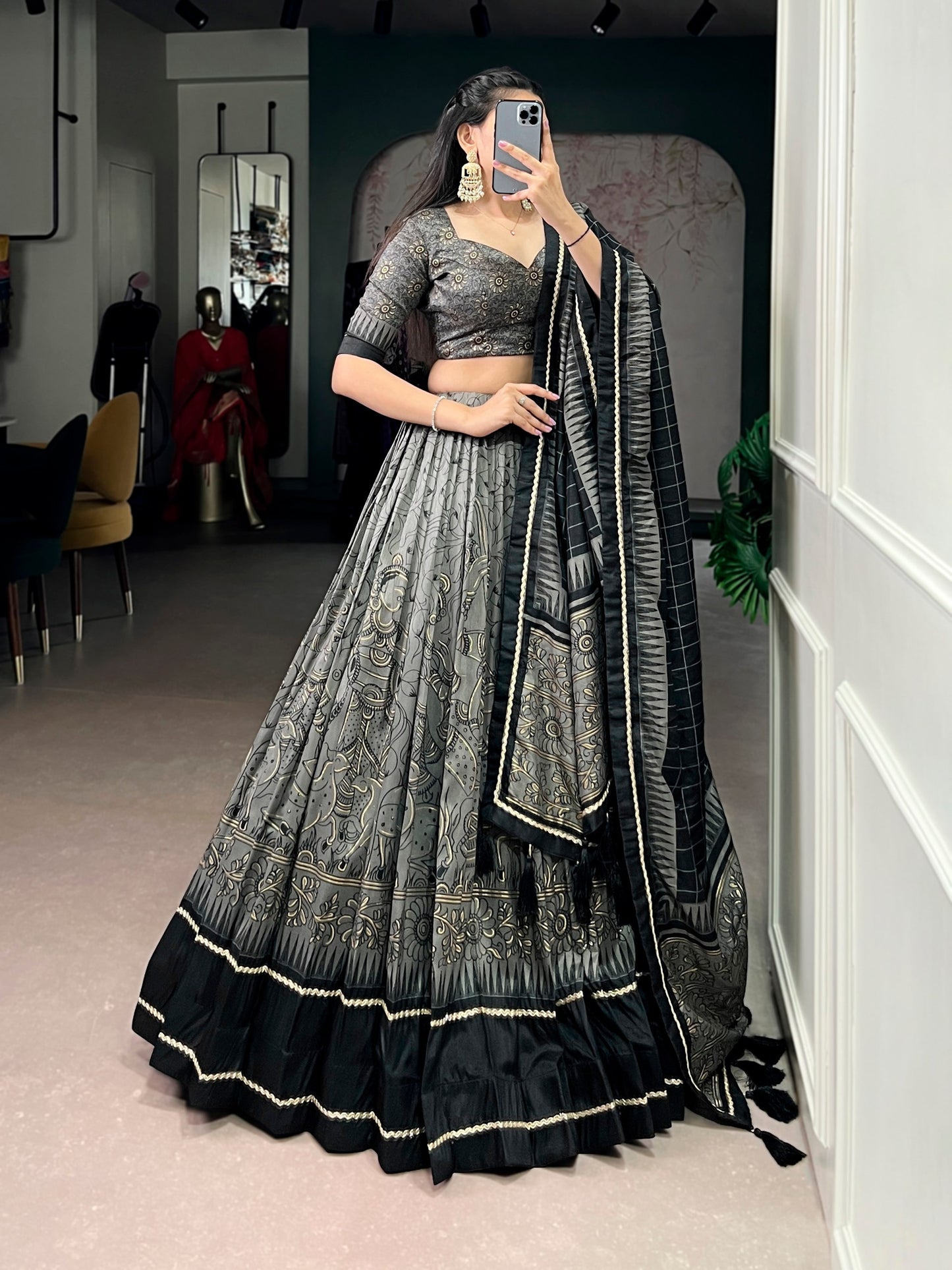 Designer Kalamkari Print Lehenga Choli