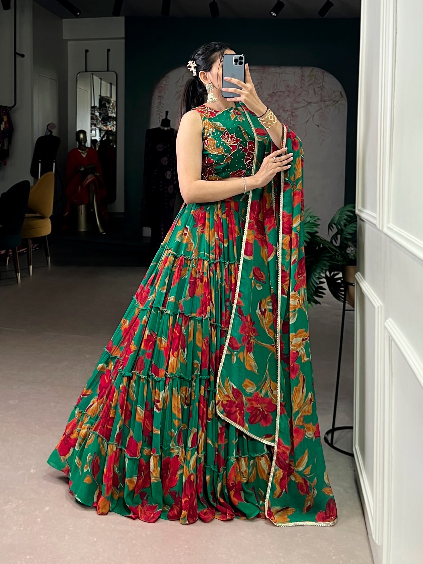 Party Wear Floral Printed Lehenga Choli