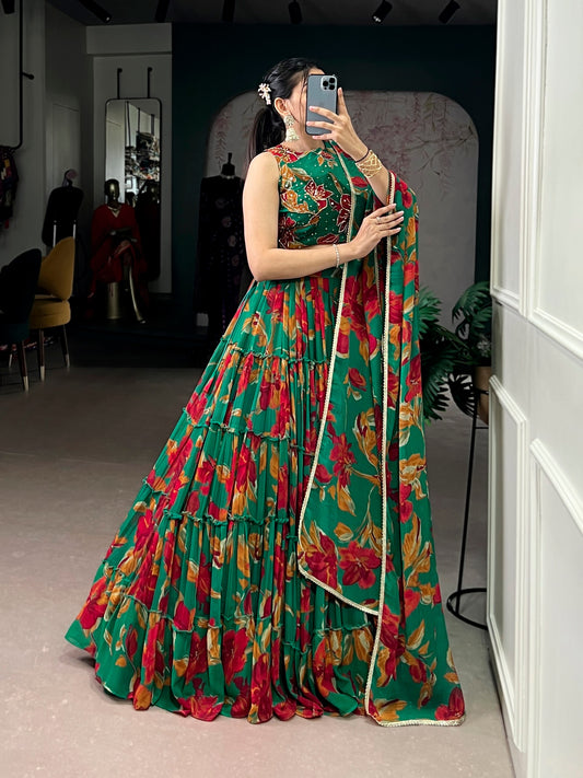 Party Wear Floral Printed Lehenga Choli
