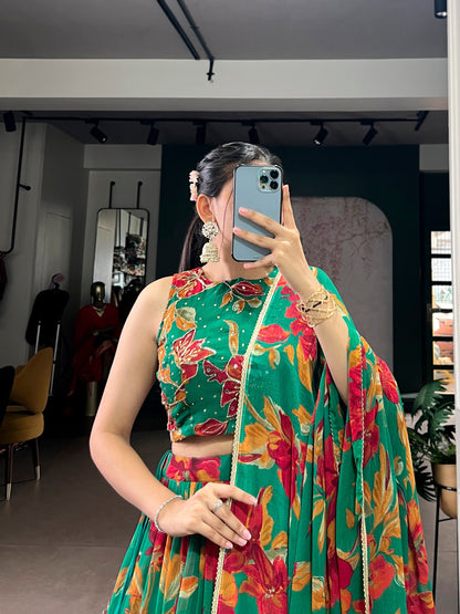 Party Wear Floral Printed Lehenga Choli