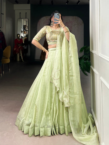 PISTA GREEN READY TO WEAR LEHENGA CHOLI
