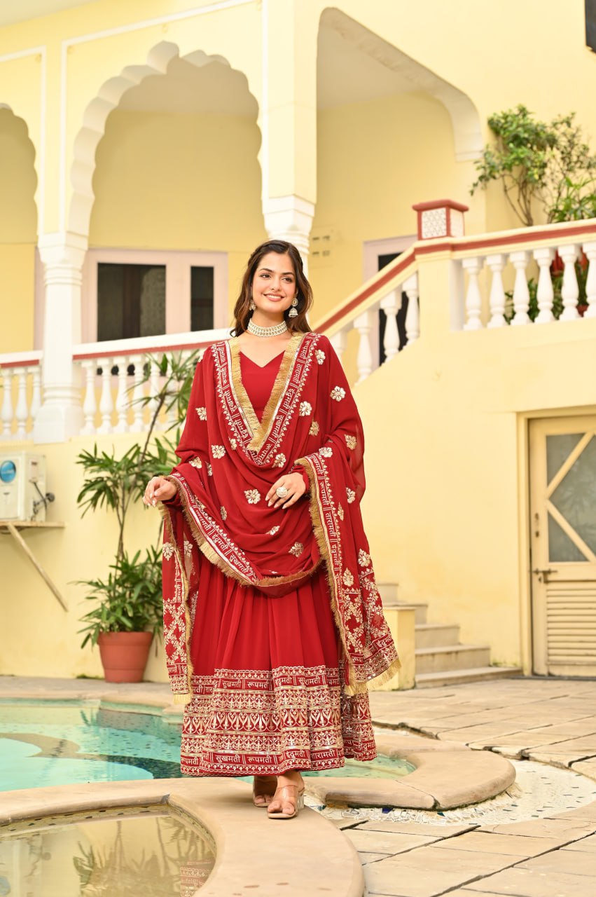 Red Anarkali Gown