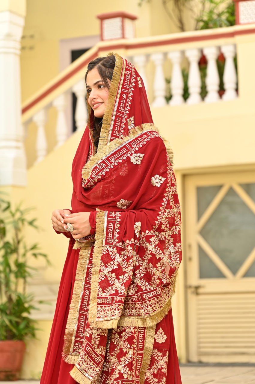 Red Anarkali Gown