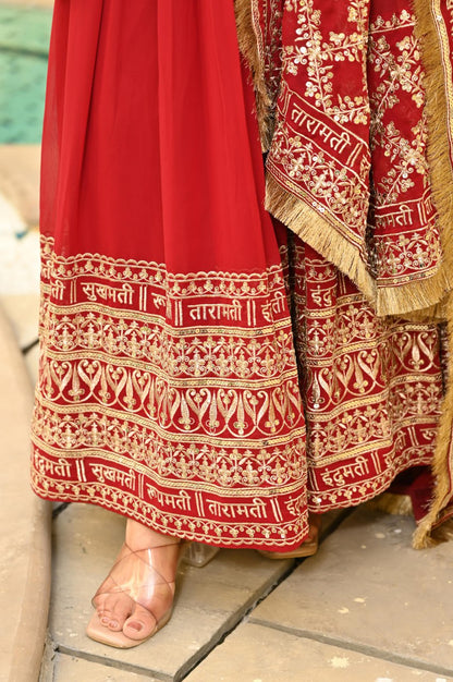 Red Anarkali Gown
