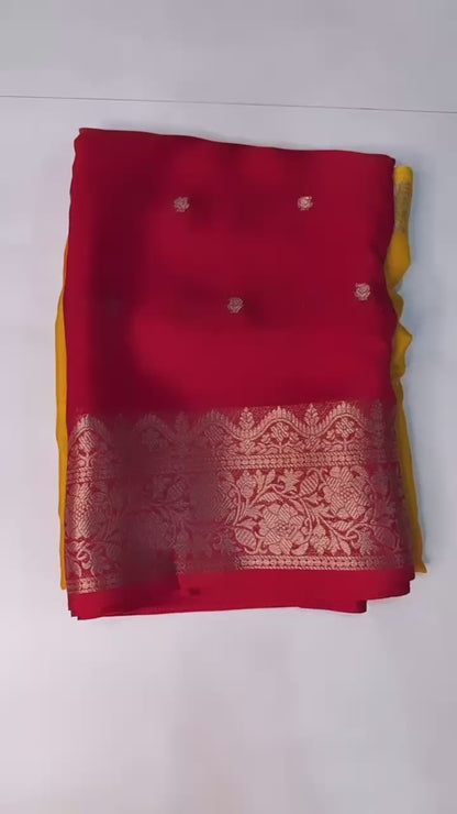 Multi Colour All Over Jari Butti Saree with Running Blouse
